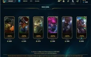 Conta ouro 4 com 25 Champs e 3 Skins