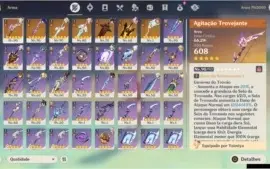 GENSHIN IMPACT CONTA AR 56 COM VÁRIOS PERSONAGENS E ARMAS T5
