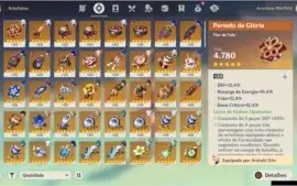 GENSHIN IMPACT CONTA AR 56 COM VÁRIOS PERSONAGENS E ARMAS T5