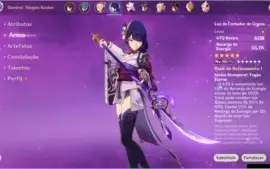 GENSHIN IMPACT CONTA AR 56 COM VÁRIOS PERSONAGENS E ARMAS T5