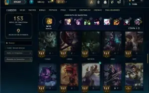 Unranked com 65 Champs e 15 Skins
