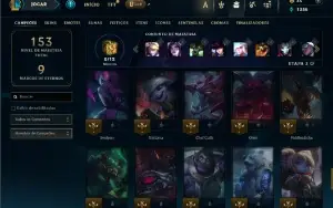 Unranked com 65 Champs e 15 Skins