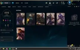 Conta Lol, quase todos os personagens, 6 skins vitoriosas, G