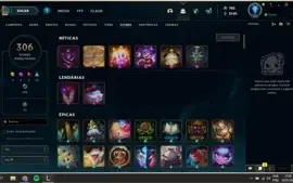 Conta Lol, quase todos os personagens, 6 skins vitoriosas, G