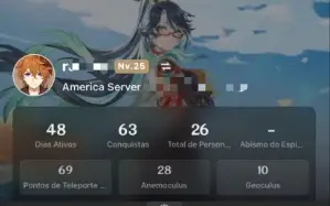 conta de genshin ar25 com tartaglia, kokomi, mona e diluc