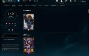 CONTA LOL, PLATINA, 140 SKINS, TODOS OS CAMPEÕES, 2014