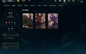 Conta Unranked com 85 Champs e 53 Skins + 8 Espolios