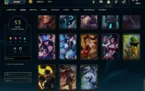 Conta Unranked com 85 Champs e 53 Skins + 8 Espolios