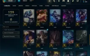 Conta Unranked com 50 Champs e 26 Skins