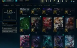 Conta Unranked com 50 Champs e 26 Skins