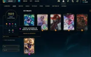 Conta prata 3 com TODOS os champs e 282 Skins + 5 Ultimates