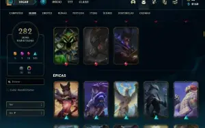 Conta prata 3 com TODOS os champs e 282 Skins + 5 Ultimates