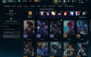 Unranked com 35 Champs e 6 Skins