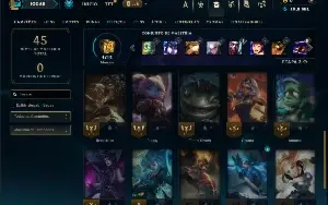 Mestre com 25 Champs e 15 Fragmentos de Skins