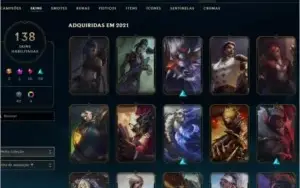 Conta Gold1 130 skins 134 campeões e 21k EA