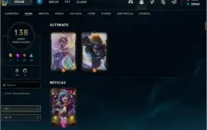 Conta Gold1 130 skins 134 campeões e 21k EA