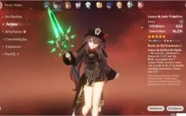 AR36 / 5* HUTAO, YOIMIYA, QIQI e LANÇA DE JADE PRIMITIVA