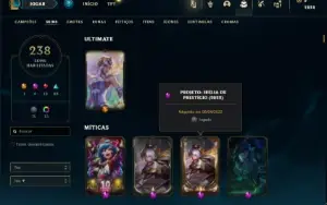 Conta Unranked com 150 Champs e 238 Skins ( MAIN ADC )