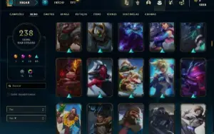 Conta Unranked com 150 Champs e 238 Skins ( MAIN ADC )