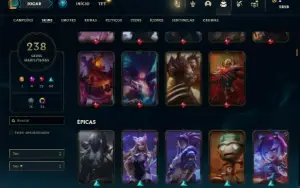 Conta Unranked com 150 Champs e 238 Skins ( MAIN ADC )