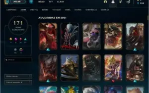 Conta LoL todos os champs 171 skins, preço negociável.