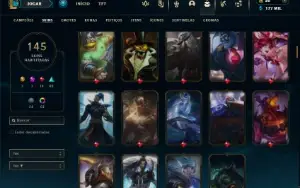 Unranked com TODOS os champs e 145 Skins + 5 Vitoriosas