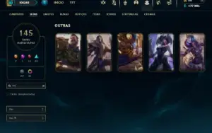 Unranked com TODOS os champs e 145 Skins + 5 Vitoriosas