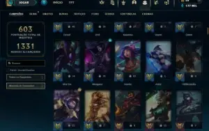 Unranked com TODOS os champs e 145 Skins + 5 Vitoriosas