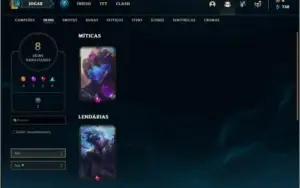 Conta prata 1 com Skin Mitica do Rammus