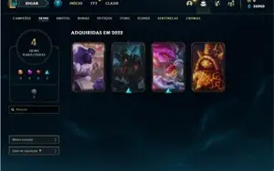 Conta ouro 4 Sem email confirmado com 4 Skins e 24 Champs