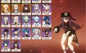 AR45 7x5* Hutao, Ganyu, Diluc, Albedo, Qiqi, Jean, Oração...