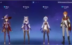 Conta AR50 - Mona c1, Kequing, Ganyu e Childe + 4 estrelas