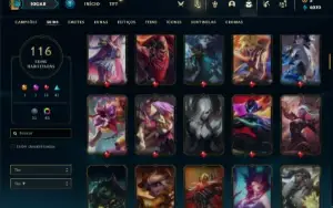 Conta prata 4 com 90 Champs e 116 Skins + 1,3kk de Katarina