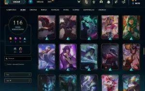 Conta prata 4 com 90 Champs e 116 Skins + 1,3kk de Katarina