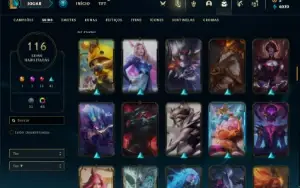 Conta prata 4 com 90 Champs e 116 Skins + 1,3kk de Katarina