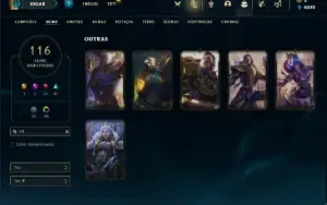 Conta prata 4 com 90 Champs e 116 Skins + 1,3kk de Katarina