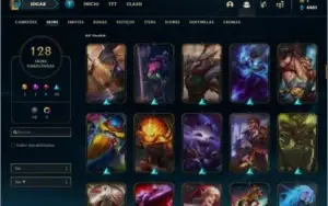 Conta Ouro de 128 skins e 135 champs, honra 4