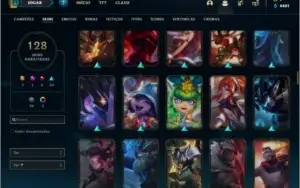 Conta Ouro de 128 skins e 135 champs, honra 4