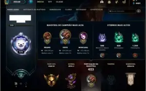 Conta Ouro de 128 skins e 135 champs, honra 4