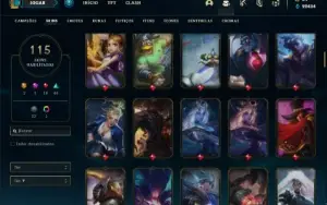 Conta Unranked com 140 Champs e 115 Skins + 2 Ultimates