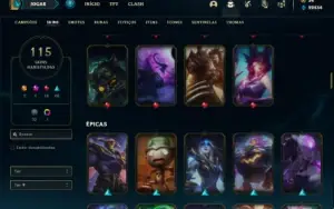 Conta Unranked com 140 Champs e 115 Skins + 2 Ultimates