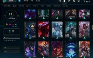Conta Unranked com 140 Champs e 115 Skins + 2 Ultimates
