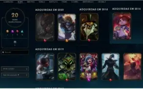 Conta LoL 20 skins - criada em 2015