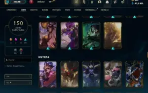Bronze 3 com 75 Champs e 150 Skins + 4 Ultimates