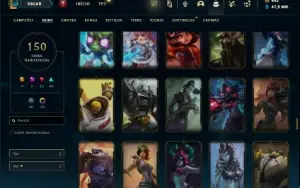 Bronze 3 com 75 Champs e 150 Skins + 4 Ultimates