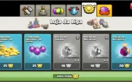 CENTRO LVL10/CONSTRUTOR LVL8 - CLASH OF CLANS +DE 16K GEMAS!