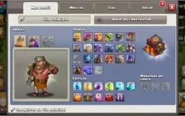 CENTRO LVL10/CONSTRUTOR LVL8 - CLASH OF CLANS +DE 16K GEMAS!