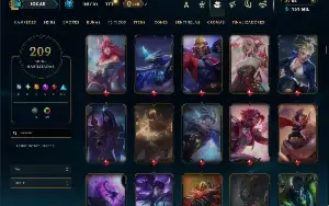 Platina 4 com TODOS os champs e 209 Skins ( JG / MID / ADC )