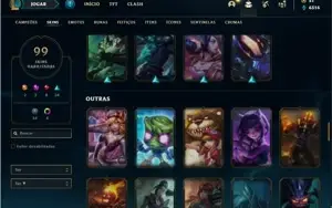 Conta prata 4 com 107 Champs e 99 Skins
