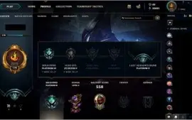 PLAT3 MMR D5 LVL178 SKINS 121 FALTANDO 7 CHAMPS 23K E. AZUL